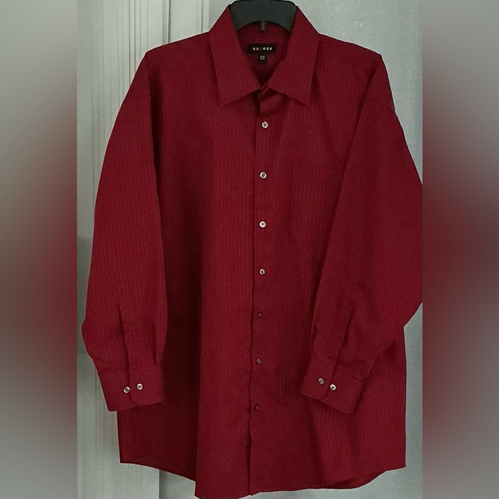 Axcess brand men's button-down shirt made with a "no iron" feature